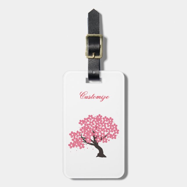 Etiqueta De Bagagem A Cherry-Blossoms Thunder_Cove Japonesa Sakura (Frente Vertical)