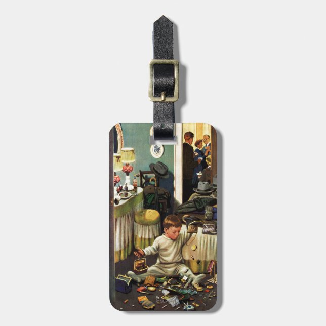 Etiqueta De Bagagem A criança esvazia bolsas (Frente Vertical)