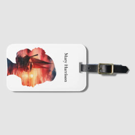 Etiqueta De Bagagem A fantasy journey on a sailboat at sunset