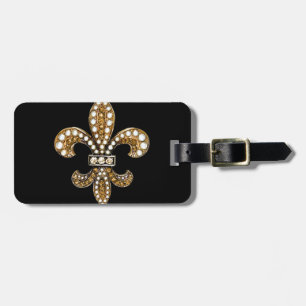 Etiqueta De Bagagem A flor de lis Flor Nova Orleães personaliza o our