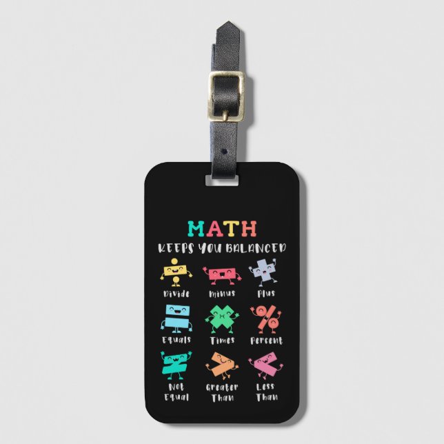 Etiqueta De Bagagem A matemática mantém você equilibrado (Frente Vertical)