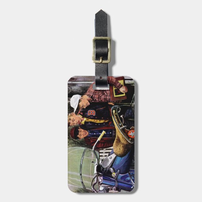 Etiqueta De Bagagem A motocicleta de Tex (Frente Vertical)