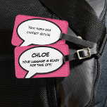 ETIQUETA DE BAGAGEM A SUA BAGAGEM ESTÁ PRONTA PARA SAIR!<br><div class="desc">Dê um pouco de Wham à sua bagagem! Bang! E ele vai te gritar no cinto de bagagem. Personalize com o seu nome e os seus contatos ou um ente querido para criar um presente único. Projetado por Thisnotme©</div>