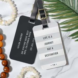 Etiqueta De Bagagem A vida é uma jornada Cota de Viagem monogramas