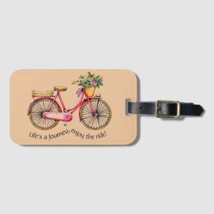 Etiqueta De Bagagem A vida é uma jornada, desfrute da bicicleta de fl