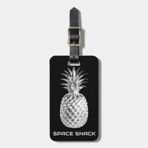 Etiqueta De Bagagem Abacaxi Prateado Comida Espacial Fruta Tropical Pe