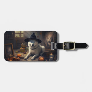 Etiqueta De Bagagem Abóboras de Akita Halloween Assustador
