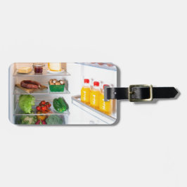 Etiqueta De Bagagem Abrir o frigorífico cheio de comida