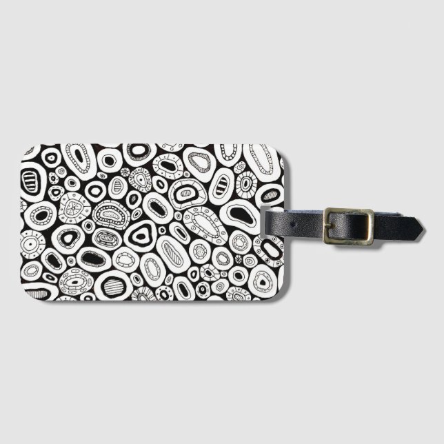 Etiqueta De Bagagem Abstract Art Random Blobby Shapes (Frente Horizontal)