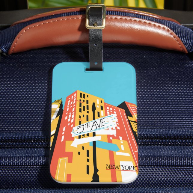 Etiqueta De Bagagem Abstrato 5 Ave NEW YORK Modern (Frente Insitu 2)