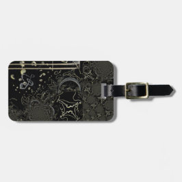 Etiqueta De Bagagem Abstrato Art Black