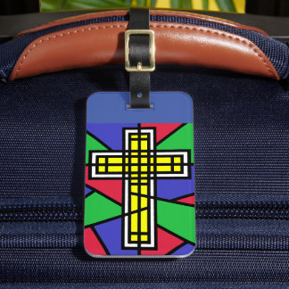 Etiqueta De Bagagem Abstrato Color Cross Design