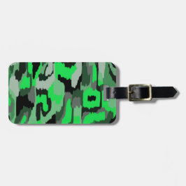 Etiqueta De Bagagem Abstrato de arte verde e preta