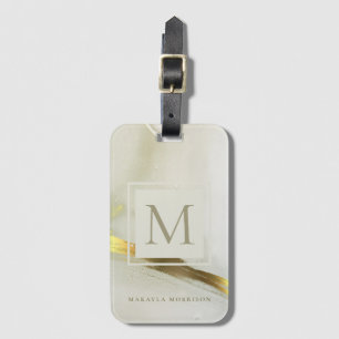 Etiqueta De Bagagem Abstrato de Casa do Dourado Tinta Monograma
