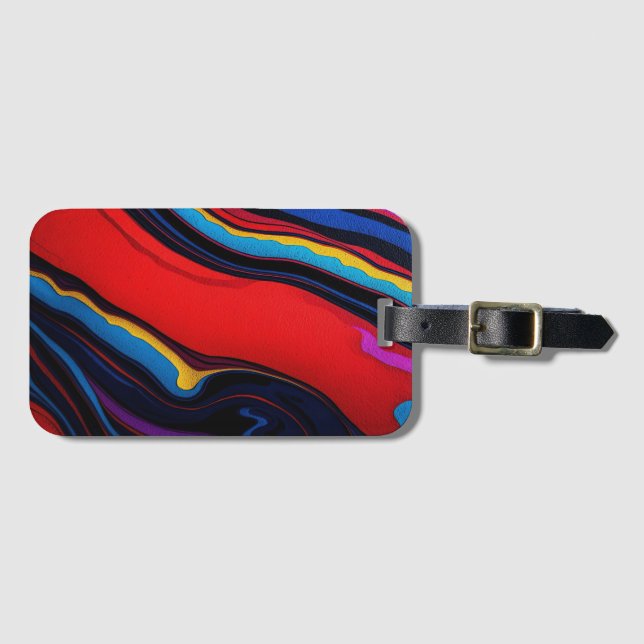 Etiqueta De Bagagem Abstrato de cores escuras (Frente Horizontal)