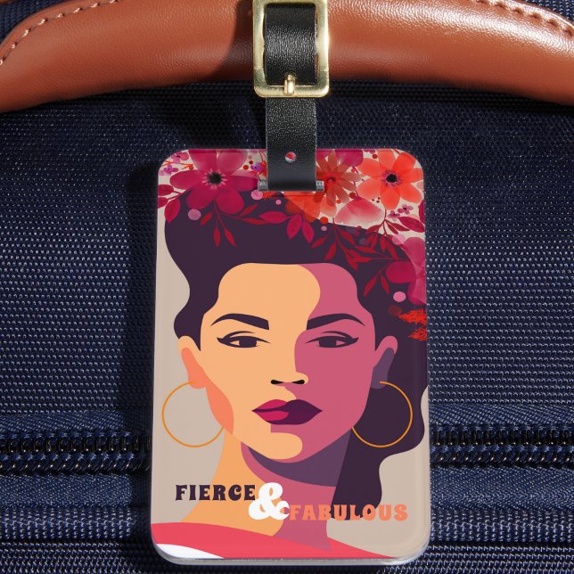 Etiqueta De Bagagem Abstrato de mulher moderna - FABULOSO (Criador carregado)
