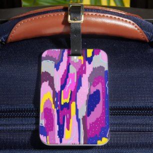 Etiqueta De Bagagem Abstrato de Starry em Purples e Blues