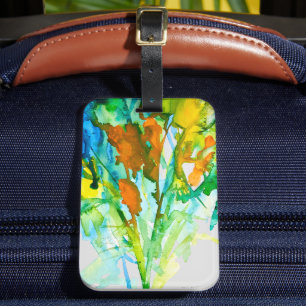 Etiqueta De Bagagem Abstrato floral de flores aquáticas