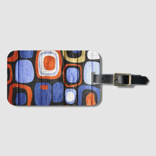 Etiqueta De Bagagem Abstrato moderno de aspecto da madeira de pastel