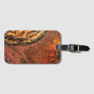 Etiqueta De Bagagem Abstrato planeta em vermelho e laranja