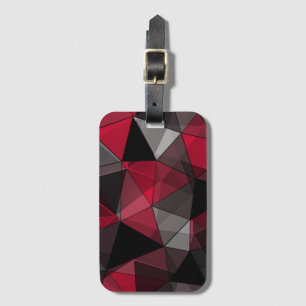 Etiqueta De Bagagem Abstrato, preto e vermelho, triângulo, geométric