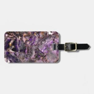 Etiqueta De Bagagem Abstrato púrpura Ametist Quartz, granito roxo