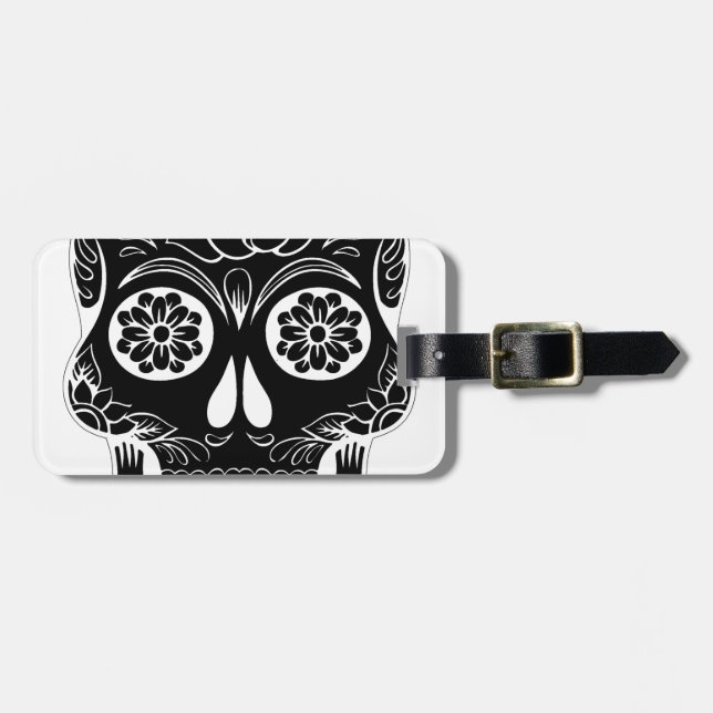 Etiqueta De Bagagem Abstrato Skull (Frente Horizontal)