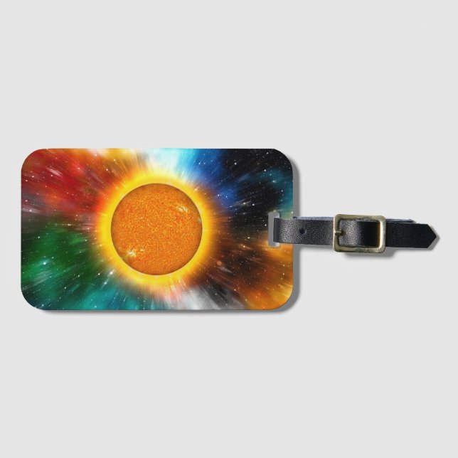Etiqueta De Bagagem Abstrato Sun (Frente Horizontal)