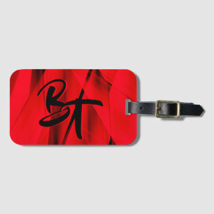 Etiqueta De Bagagem Abstrato Vermelho Elegante Dramático, Vermelho, M