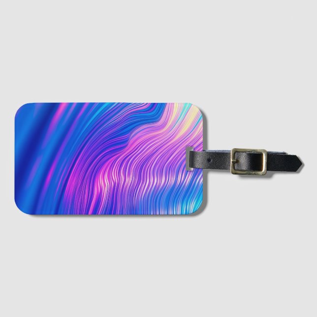 Etiqueta De Bagagem Abstrato Waves Bag Na moda e Moderno (Frente Horizontal)