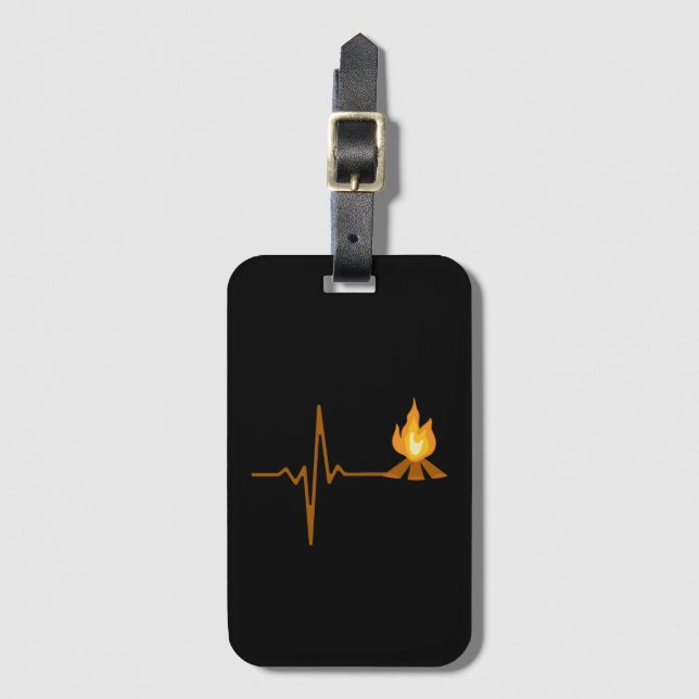 Etiqueta De Bagagem Acampamento de pulsação de Campfire (Frente Vertical)