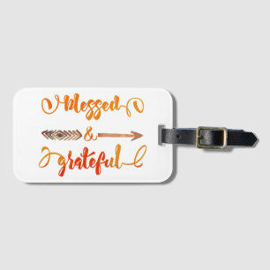Etiqueta De Bagagem ação de graças abençoada e grata