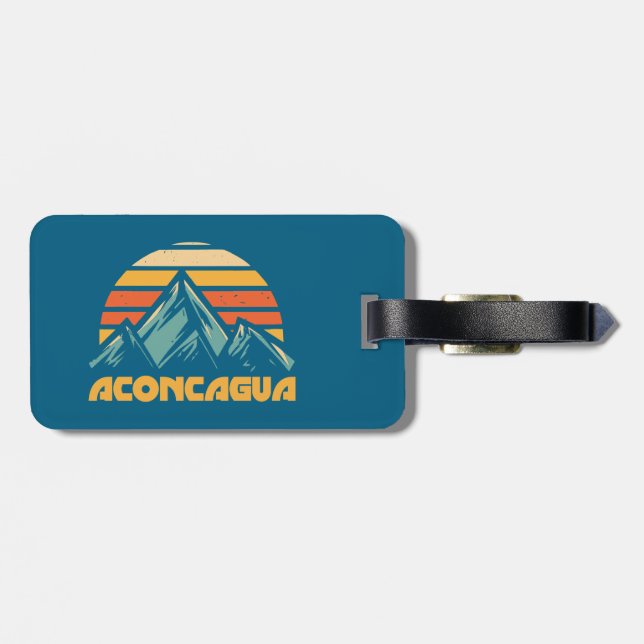 Etiqueta De Bagagem Aconcagua Retro Turquesa (Traseira Horizontal)
