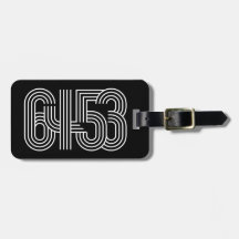 Etiqueta de bagagem acrílica 6453 a preto e branco