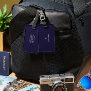 Etiqueta de Bagagem Acrílica Azul Elegante