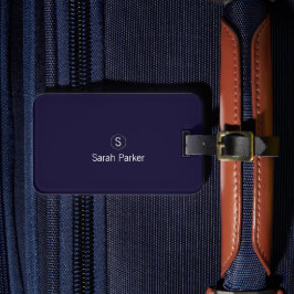 Etiqueta de Bagagem Acrílica Azul Elegante