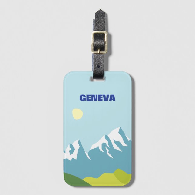 Etiqueta de bagagem acrílica de Genebra (Frente Vertical)