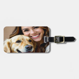 Etiqueta De Bagagem Adicionar Foto de Retriever Dourado Personalizar