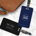 Etiqueta De Bagagem Adicionar logotipo Script moderno Cores personaliz<br><div class="desc">Adicione Logotipo, Script moderno, Marca de Bagagem Personalizada de Cores de Negócios que é perfeito para você e seus funcionários quando viaja para o trabalho. A cor de fundo na parte frontal e traseira é editável, clique em "Editar" para alterar a cor Personalizar, substituindo o texto do espaço reservado e...</div>