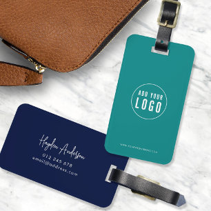 Etiqueta De Bagagem Adicionar logotipo Script moderno Cores personaliz