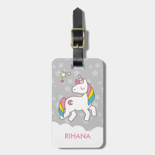 Etiqueta De Bagagem Adicionar seu nome Cute Magical Unicorn Personaliz