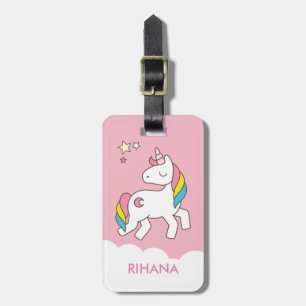 Etiqueta De Bagagem Adicionar seu nome Cute Magical Unicorn Personaliz