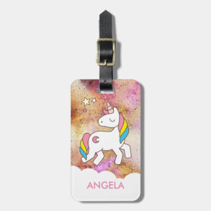 Etiqueta De Bagagem Adicionar seu nome Cute Magical Unicorn Personaliz
