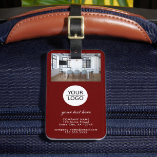 Etiqueta De Bagagem Adicione seu logotipo Foto da empresa de texto per