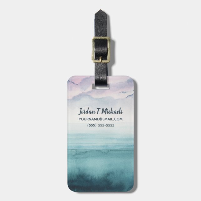 Etiqueta De Bagagem Adicione seu nome | Boca no Golfo - Aquarela (Frente Vertical)