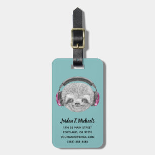 Etiqueta De Bagagem Adicione seu retrato conhecido de   de fones de