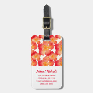 Etiqueta De Bagagem Adicione seu teste padrão floral do Oleander  