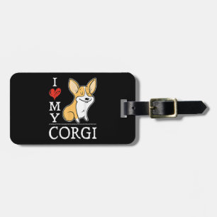 Etiqueta De Bagagem Adorable Welsh Corgis Cachorro Bonito Adoro Meu
