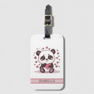 Etiqueta De Bagagem Adorável Panda Love - Personalizado