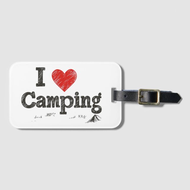 Etiqueta De Bagagem Adoro acampar (Frente Horizontal)